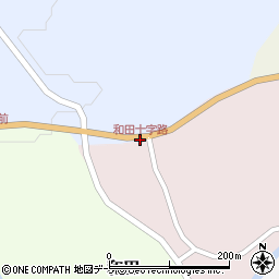 和田十字路周辺の地図