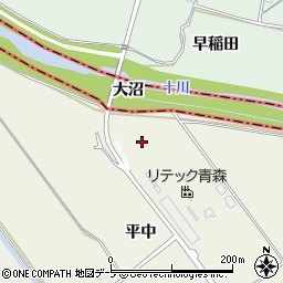 青森県南津軽郡藤崎町水木平中周辺の地図