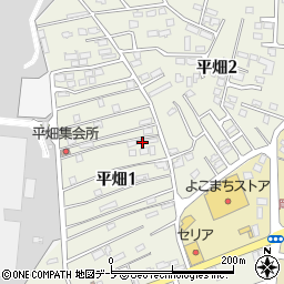 青森県三沢市平畑周辺の地図
