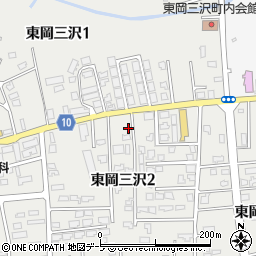 青森県三沢市東岡三沢周辺の地図