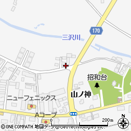 青森県三沢市三沢上屋敷周辺の地図