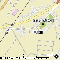 青森県青森市浪岡大字女鹿沢東富田104-2周辺の地図