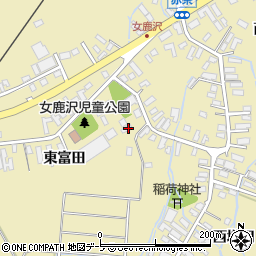 青森県青森市浪岡大字女鹿沢東富田55周辺の地図