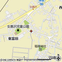 青森県青森市浪岡大字女鹿沢東富田43周辺の地図