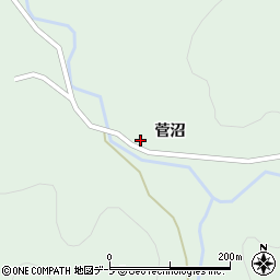 青森県西津軽郡鰺ヶ沢町深谷町菅沼34-1周辺の地図