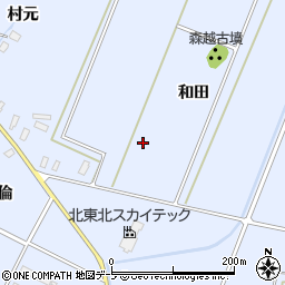 青森県青森市浪岡大字北中野和田周辺の地図