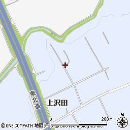 青森県青森市浪岡大字北中野上沢田周辺の地図