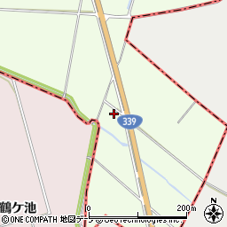 青森県鶴田町（北津軽郡）境（西田）周辺の地図