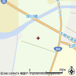 青森県上北郡七戸町野崎揚地北周辺の地図