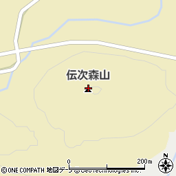 伝次森山周辺の地図