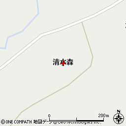 青森県弘前市十面沢清水森周辺の地図