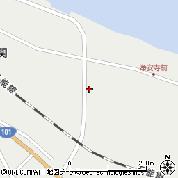 青森県西津軽郡深浦町関周辺の地図