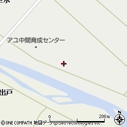 鯵ヶ沢町役場　アユ中間育成施設周辺の地図