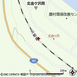 青森県西津軽郡深浦町北金ケ沢塩見形周辺の地図