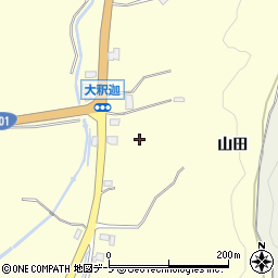 青森県青森市浪岡大字大釈迦山田周辺の地図