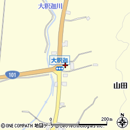 青森県青森市浪岡大字大釈迦山田199-3周辺の地図