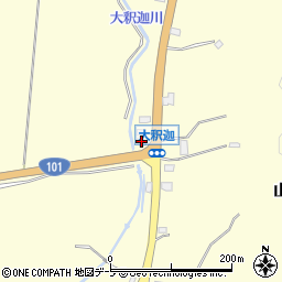 青森県青森市浪岡大字大釈迦山田101-3周辺の地図
