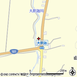 青森県青森市浪岡大字大釈迦山田101-5周辺の地図