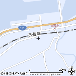 青森県深浦町（西津軽郡）田野沢（汐干浜）周辺の地図