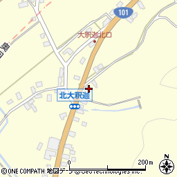 青森県青森市浪岡大字大釈迦山田75周辺の地図