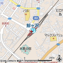 鰺ケ沢駅周辺の地図