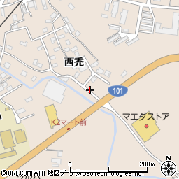 青森県鰺ヶ沢町（西津軽郡）舞戸町（西禿）周辺の地図