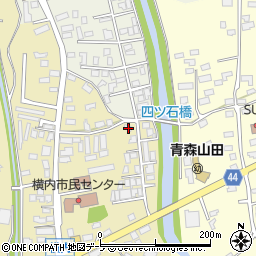 青森県青森市横内亀井22周辺の地図