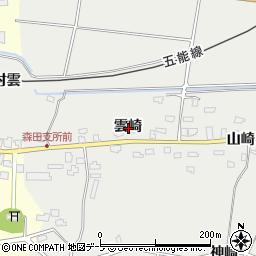 青森県つがる市森田町山田雲崎周辺の地図