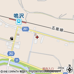鯵ヶ沢町役場　鳴沢公民館周辺の地図