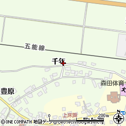 青森県つがる市森田町床舞千年3-1周辺の地図