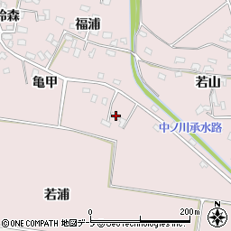 青森県つがる市森田町中田亀甲6周辺の地図