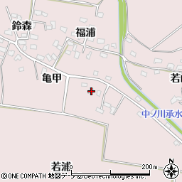 青森県つがる市森田町中田亀甲9周辺の地図