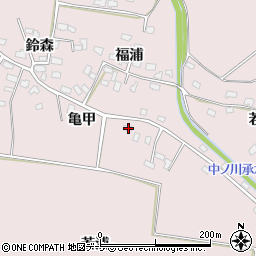 青森県つがる市森田町中田亀甲13周辺の地図