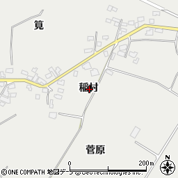 青森県つがる市木造福原稲村周辺の地図