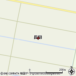 青森県つがる市木造越水長田周辺の地図