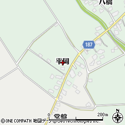 青森県つがる市木造菊川平岡周辺の地図