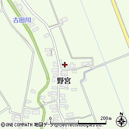 青森県つがる市柏広須野宮周辺の地図