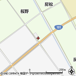 青森県つがる市柏広須房崎周辺の地図
