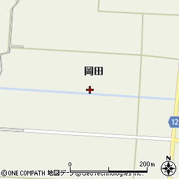 青森県つがる市木造越水岡田周辺の地図