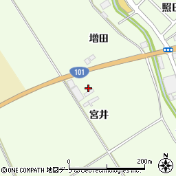 青森県つがる市柏広須宮井周辺の地図
