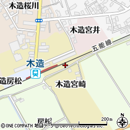青森県つがる市木造宮崎周辺の地図