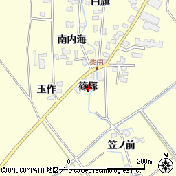 青森県つがる市木造柴田篠塚周辺の地図