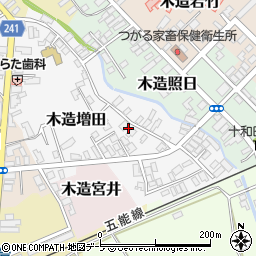 青森県つがる市木造増田15周辺の地図
