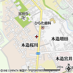 青森県つがる市木造桜川7周辺の地図