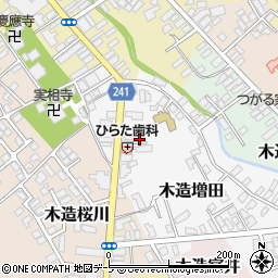 青森県つがる市木造増田23周辺の地図