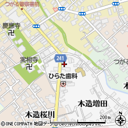 青森県つがる市木造増田24周辺の地図