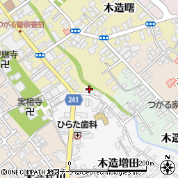 青森県つがる市木造増田1周辺の地図