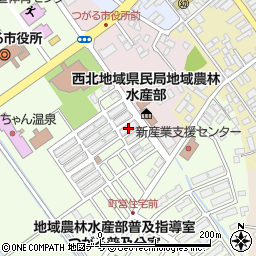 青森県つがる市木造若緑3-2周辺の地図