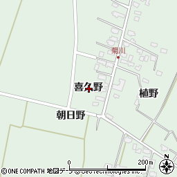 青森県つがる市木造菊川喜久野周辺の地図