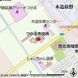 青森県つがる市周辺の地図